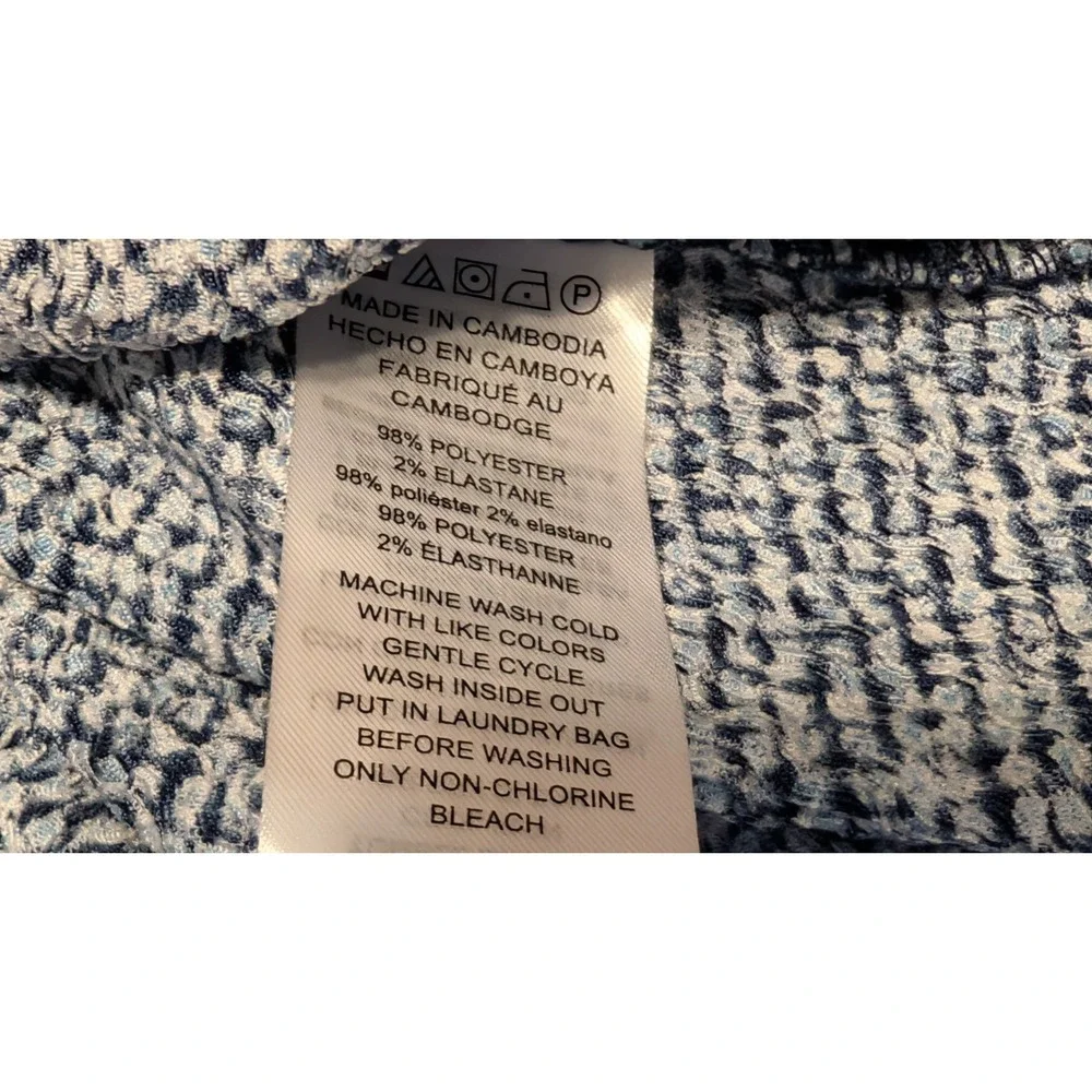 Michael Michael Kors  Ruched Side Tie Sleeveless Top  Blue Multi SMALL NWT NEW